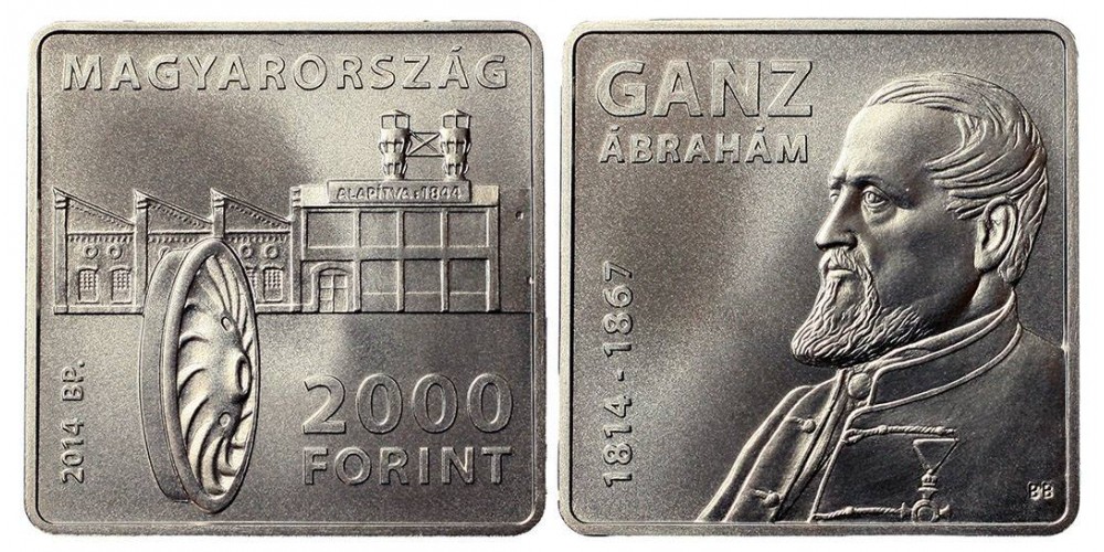 2000 forint Ganz Ábrahám 2014 BU